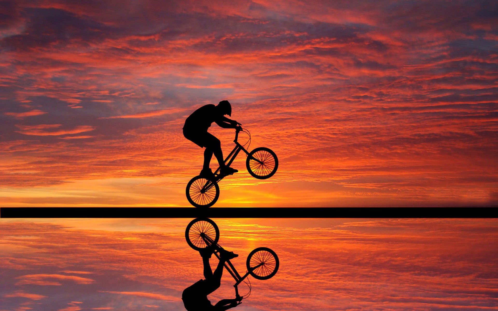 cycling-sunset