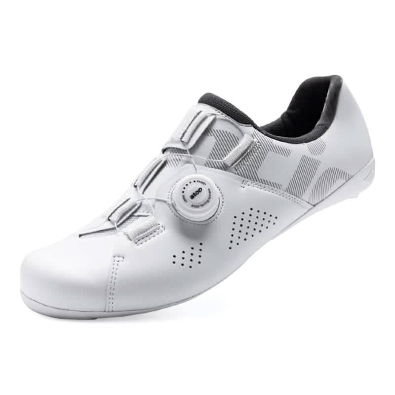 white cycling shoes