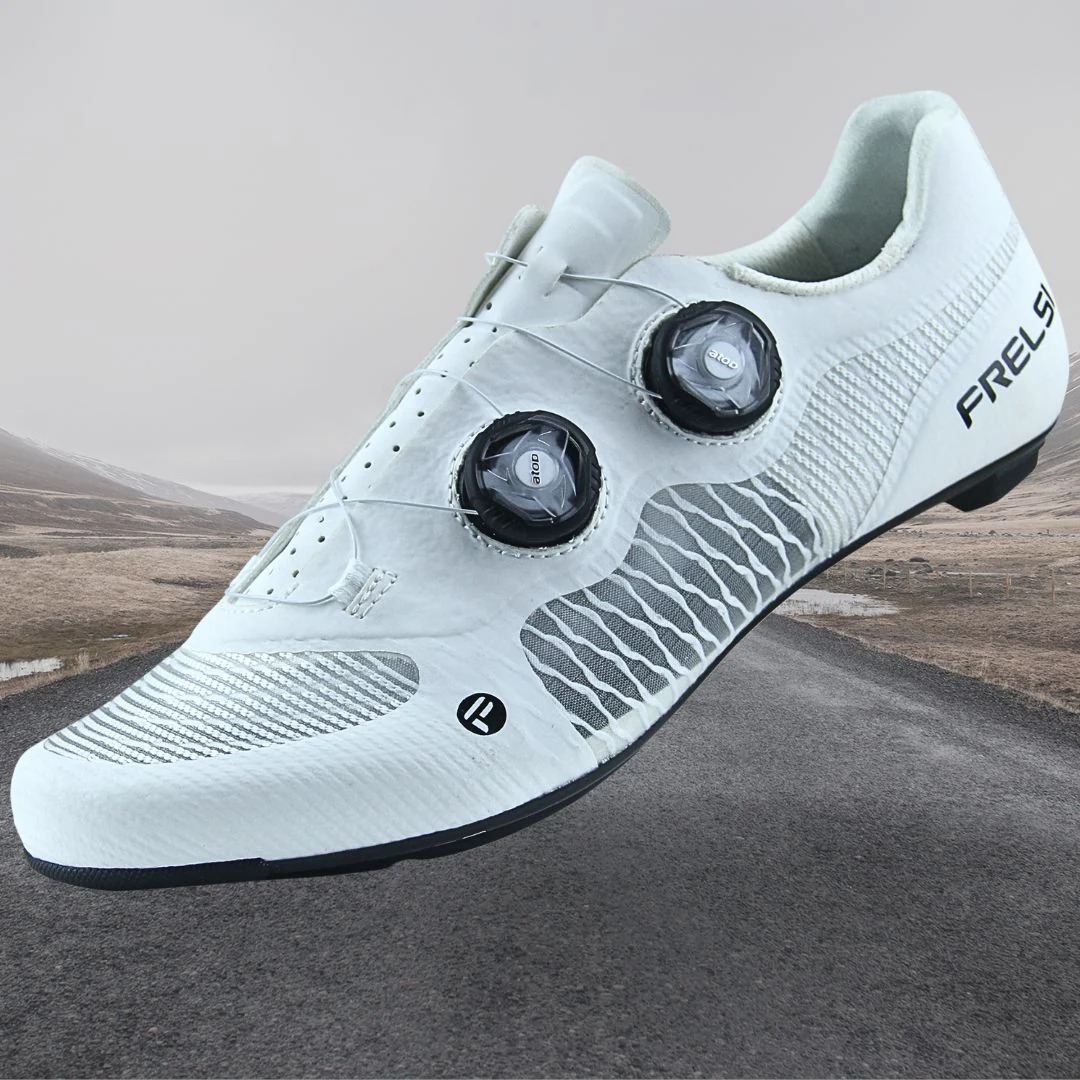 white cycling shoes